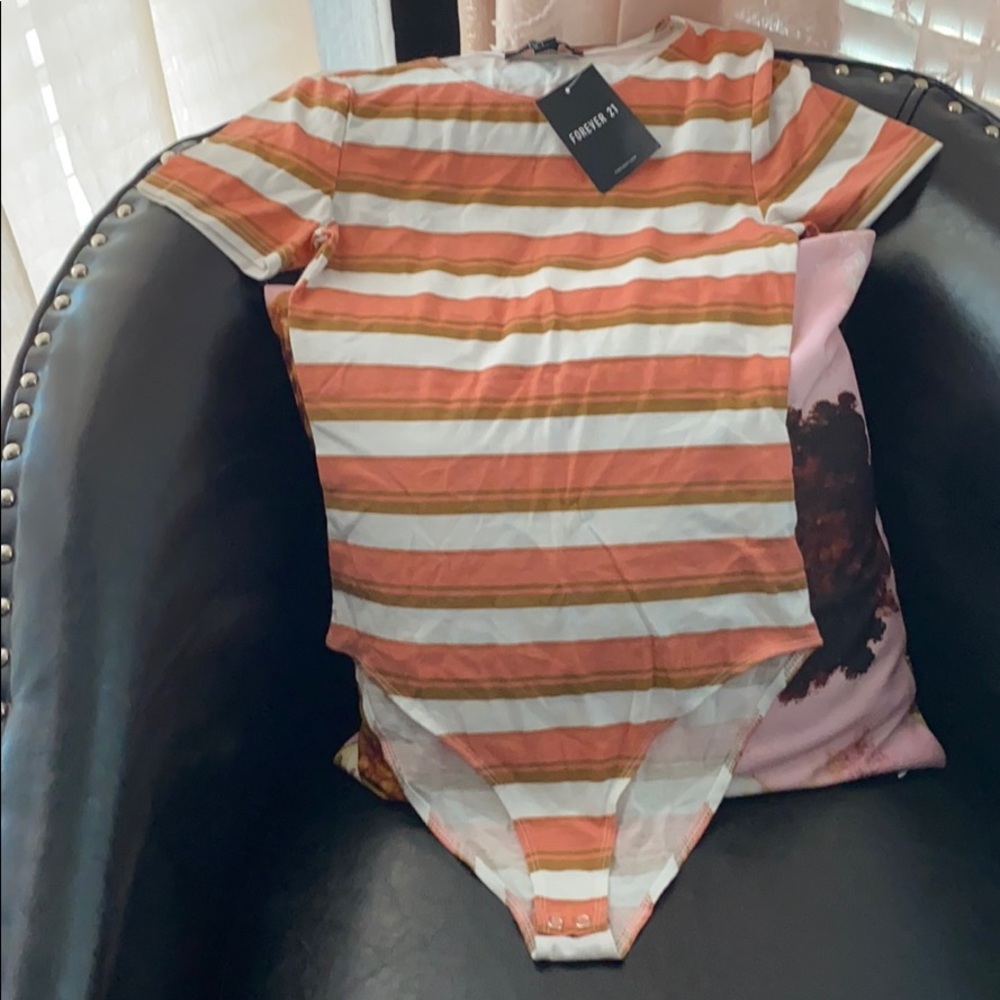 F21 Striped Leotard